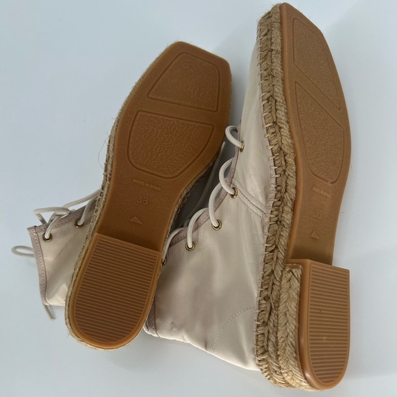 Naguisa Annona Square Toe Open Front Lace Up Jute Boots In Ecru Natural - Picture 7 of 7